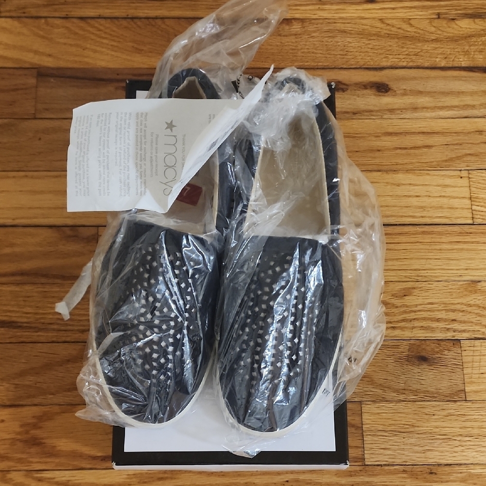 Nine West Black Flats with Silver Accents
